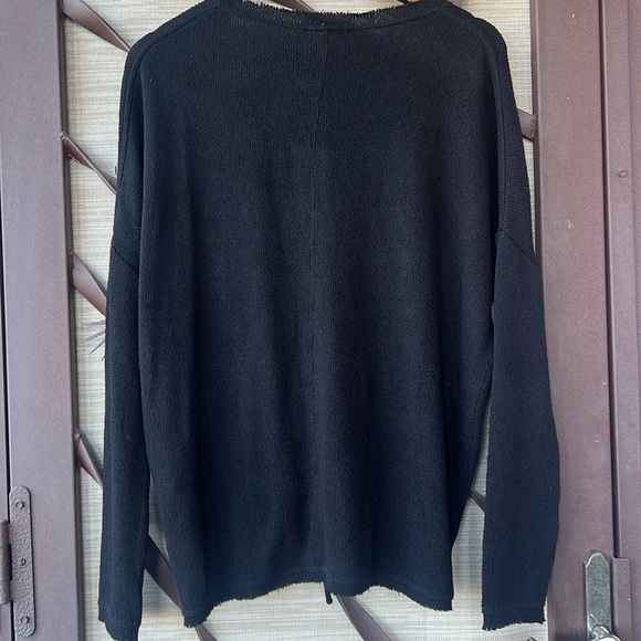 New Buffalo David Bitton V-Neck Lightweight Thermal Knit Cinched Front Sweater - Picture 3 of 10
